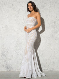 Sparkly White Sequin Mermaid Bridesmaid Dress Bridesmaid Dresses Luxurious Weddings