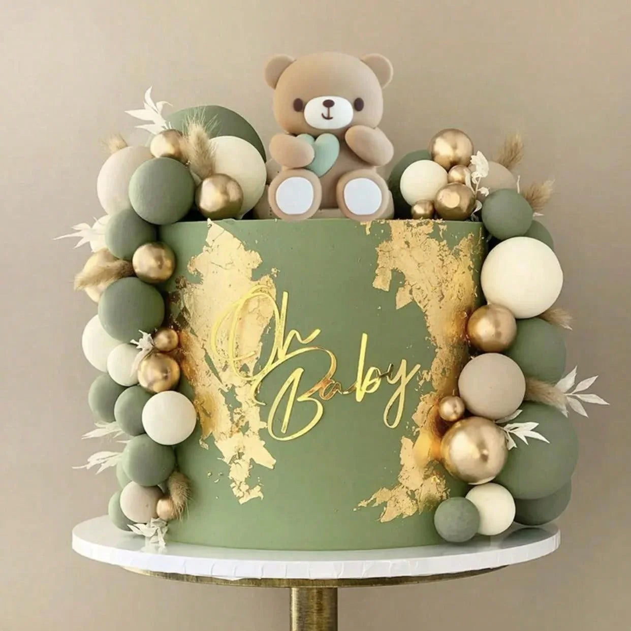 Gold Foam Ball Cake Toppers CAKE TOPPERS Luxurious Weddings