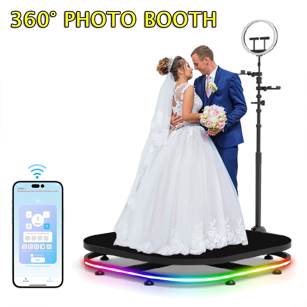 360 Photo Booth Machine - 70cm Spin with Flight Case Luxurious Weddings