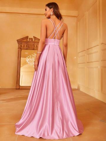 Solid Satin Maxi Cami Bridesmaid Dress Bridesmaid Dresses Luxurious Weddings