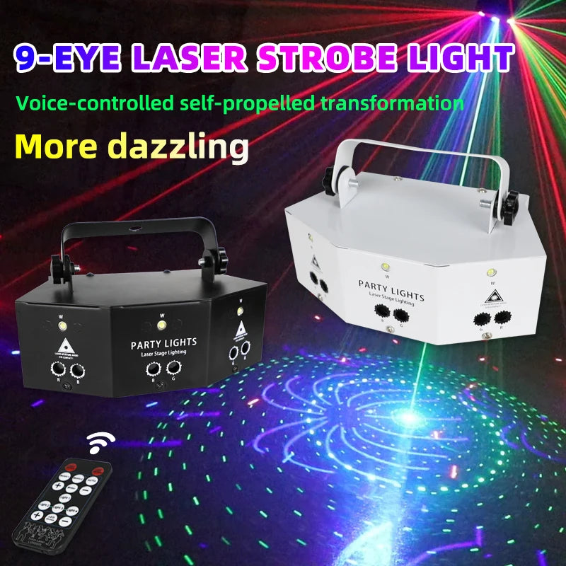 LED Disco Light - Perfect for Events- RGB Stage Lighting Effect Disco laser lights Luxurious Weddings