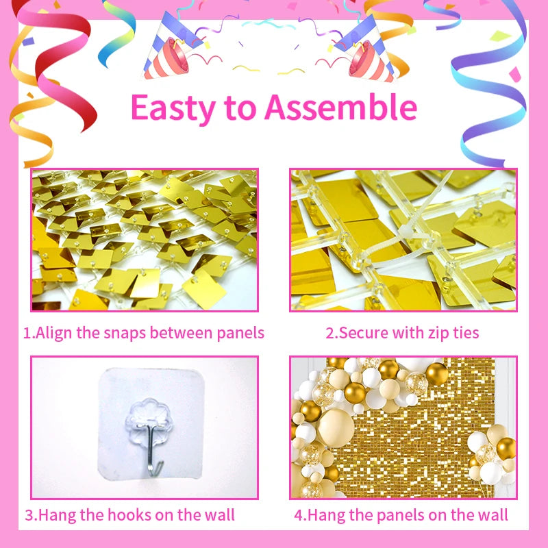 Golden Sequin Panels Backdrops Photography Backgrounds Luxurious Weddings