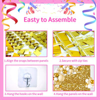 Golden Sequin Panels Backdrops Photography Backgrounds Luxurious Weddings
