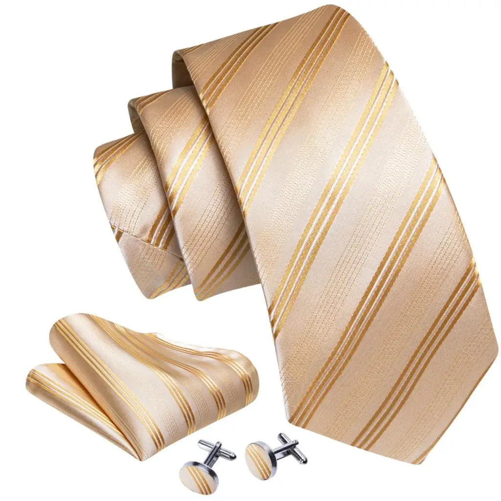 Gold Silk Tie Set Gold Tie set Luxurious Weddings