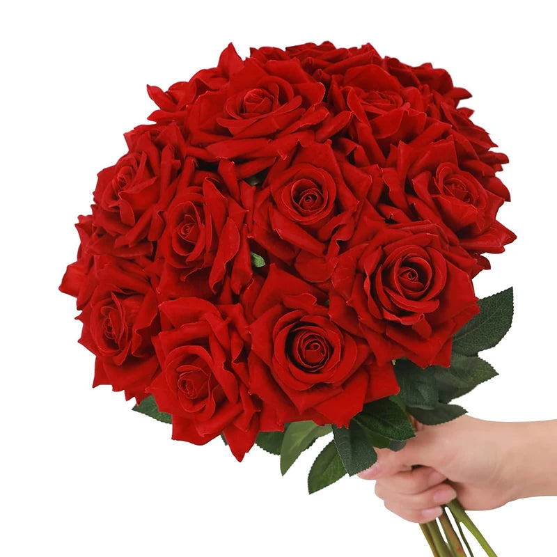 50 Silk Red Roses - Perfect for Weddings, Parties, and Home Decor Centerpieces Luxurious Weddings