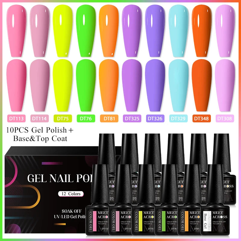 12Pcs Macaron Gel Nail Polish - UV Soak Off Kit nail kits Luxurious Weddings