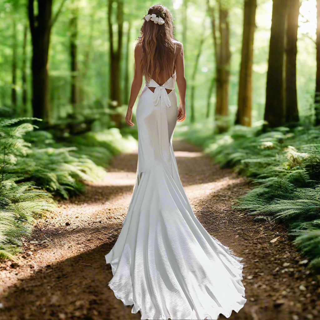 Cowl Neck Mermaid Wedding Dress Wedding Dresses Luxurious Weddings