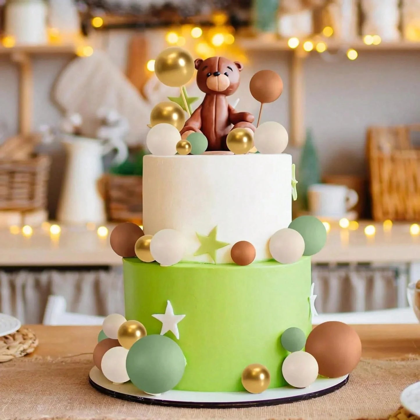 Gold Foam Ball Cake Toppers CAKE TOPPERS Luxurious Weddings