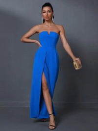 Women's Wide Leg Elegant Blue Jumpsuit Jumpsuit Luxurious Weddings