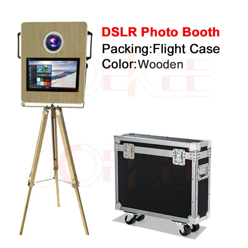 Portable Wooden Photo Booth 15.6 inch DSLR Photo Booth Luxurious Weddings