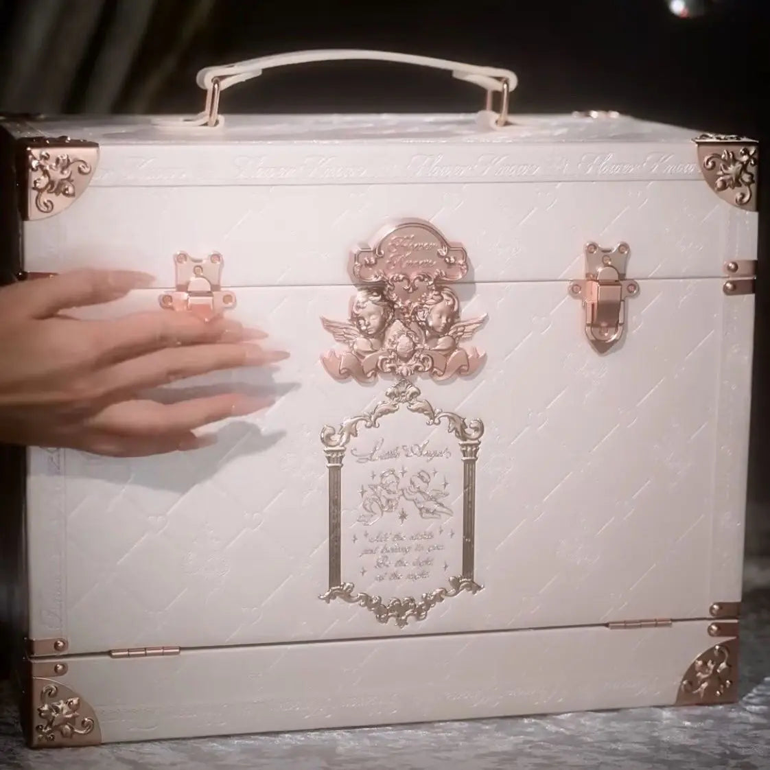 Flower Knows Swan Ballet Pink Antique Makeup Case Makeup Organizer Luxurious Weddings