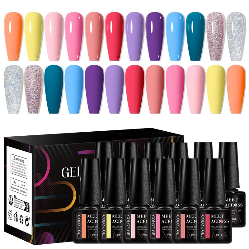 12Pcs Macaron Gel Nail Polish - UV Soak Off Kit nail kits Luxurious Weddings
