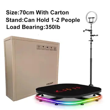 360 Photo Booth Machine - 70cm Spin with Flight Case Luxurious Weddings