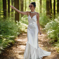 Cowl Neck Mermaid Wedding Dress Wedding Dresses Luxurious Weddings