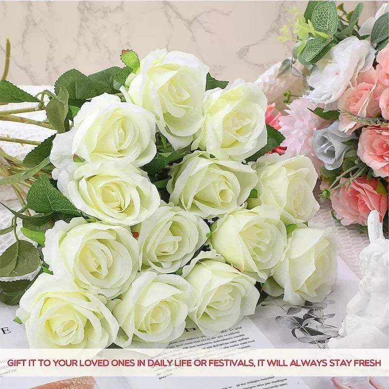 50 Silk Red Roses - Perfect for Weddings, Parties, and Home Decor Centerpieces Luxurious Weddings