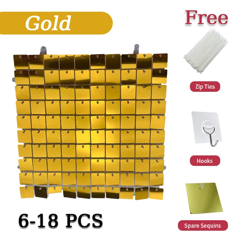 Golden Sequin Panels Backdrops Photography Backgrounds Luxurious Weddings