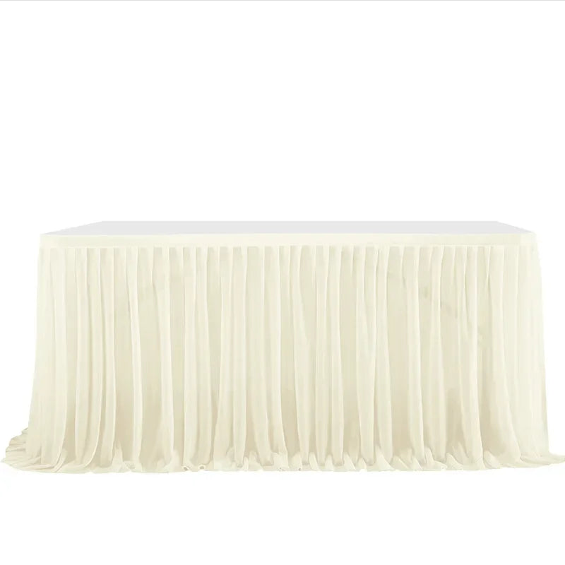 Elegant 6/9FT Party Table Skirt table skirt Luxurious Weddings