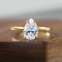 D Color VVS1 Moissanite Engagement Ring - 925 Silver, 14K Gold Plated Jewelry Luxurious Weddings