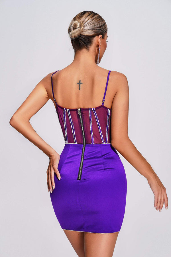 Violet Bodycon Party Mini Dress DRESSES Luxurious Weddings