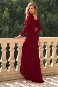 Square Neck Long Sleeve Dress Formal Dress Luxurious Weddings