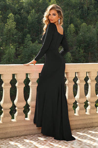 Square Neck Long Sleeve Dress Formal Dress Luxurious Weddings