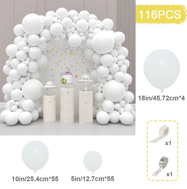 White Gold Balloon Garland Arch Kit Balloon Garlands Luxurious Weddings