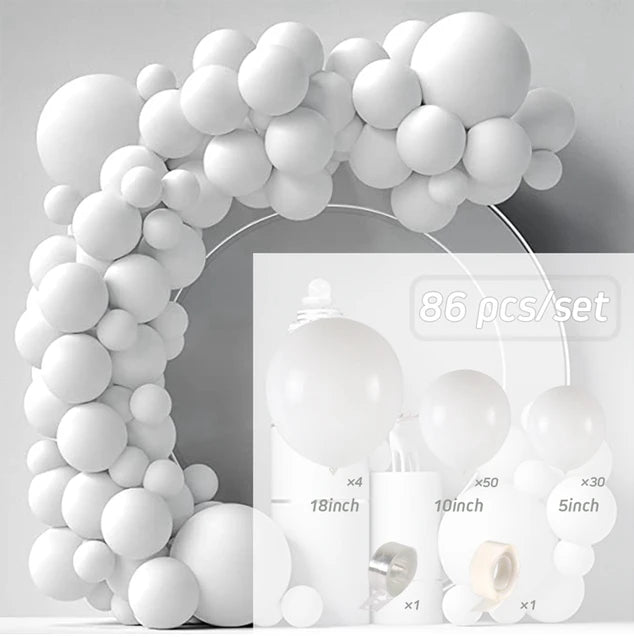White Gold Balloon Garland Arch Kit Balloon Garlands Luxurious Weddings
