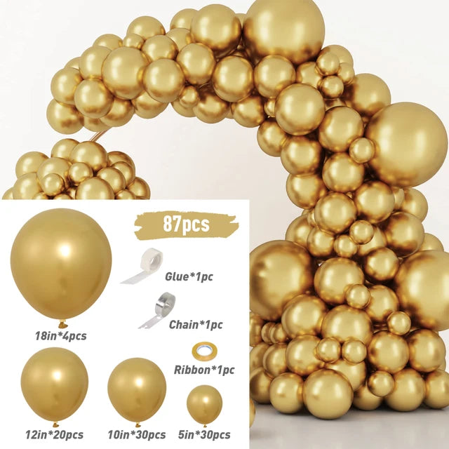 White Gold Balloon Garland Arch Kit Balloon Garlands Luxurious Weddings