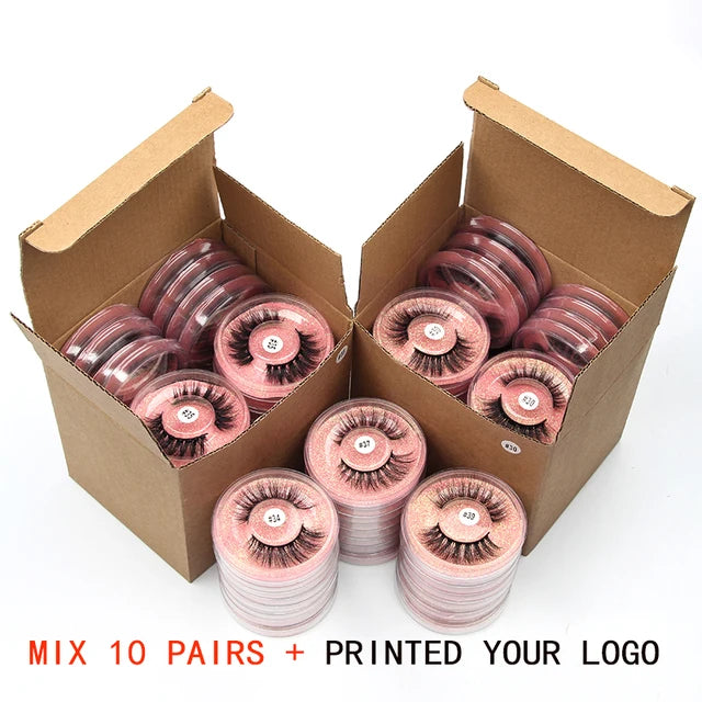 Maquiagem Eyelashes 4/10/20/50/100PCS 3D Mink Lashes Set Natural False Eyelashes False Eyelashes Luxurious Weddings