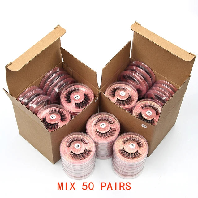 Maquiagem Eyelashes 4/10/20/50/100PCS 3D Mink Lashes Set Natural False Eyelashes False Eyelashes Luxurious Weddings