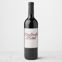 Bachelorette wine bottle label with the text 'Drink Me!' by Luxurious Weddings, perfect for festive celebrations.