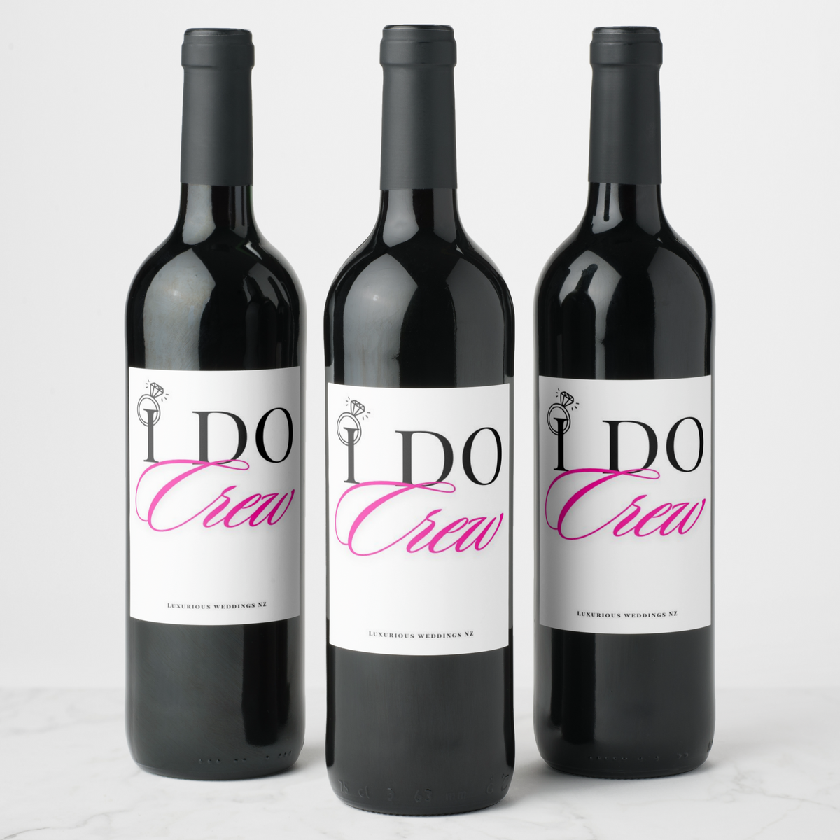 Bachelorette Wine Labels | I Do Crew Wine Labels Luxurious Weddings