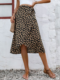 Tied Slit Printed Skirt Skirts Luxurious Weddings