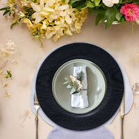 40pcs Elegant Black Round Charger Plates Set Tableware Luxurious Weddings