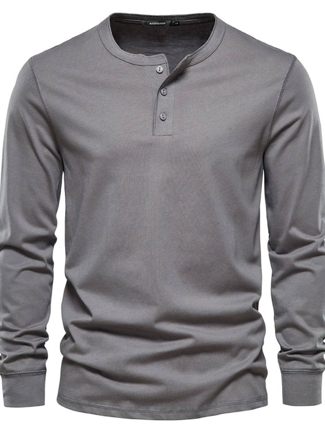 Men's Full Size Quarter Button Round Neck Long Sleeve T-Shirt Plus Size Men’s shirts Luxurious Weddings