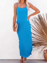 Ribbed Tank Midi Dress with Side Slit Maxi dress Luxurious Weddings