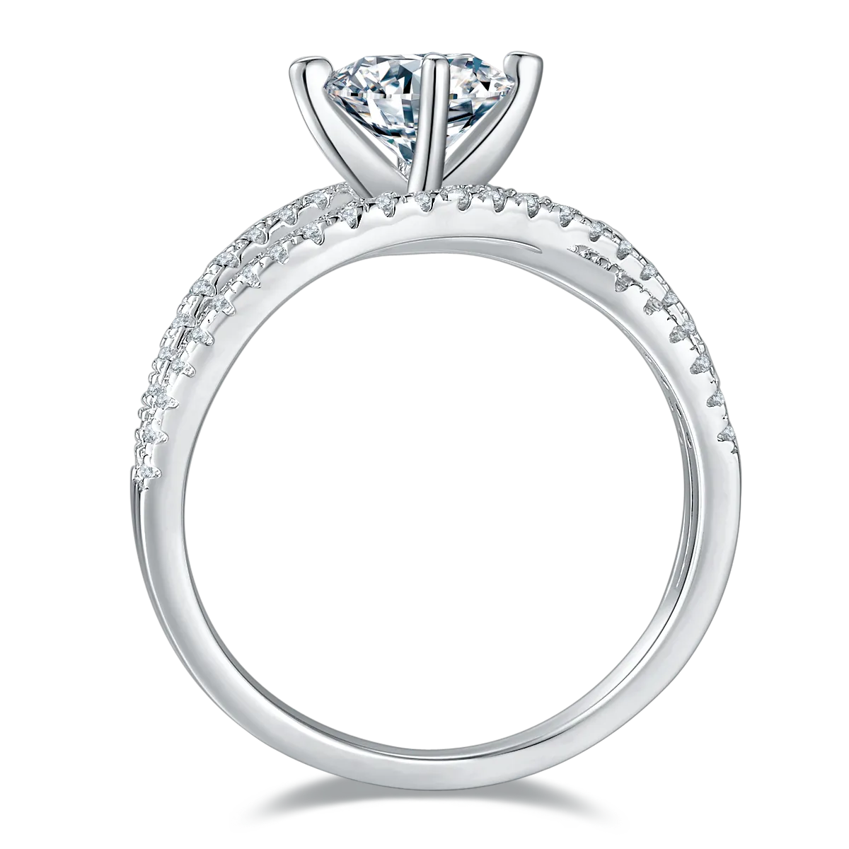 1 Carat Moissanite 925 Sterling Silver Ring Luxurious Weddings