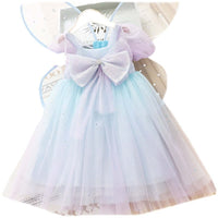 Girls Princess Western Style Rainbow Butterfly Wings Dress girls dress Luxurious Weddings