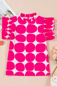 Bubblegum Pattern Frilled Collar Flutter Sleeve Top Blouses Luxurious Weddings