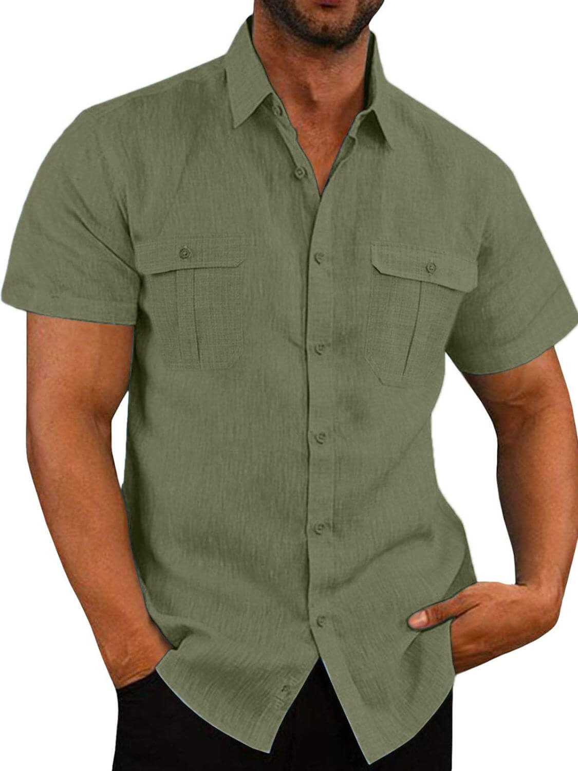Men's Plus Size Collared Neck Short Sleeve Shirt Men’s shirts Luxurious Weddings