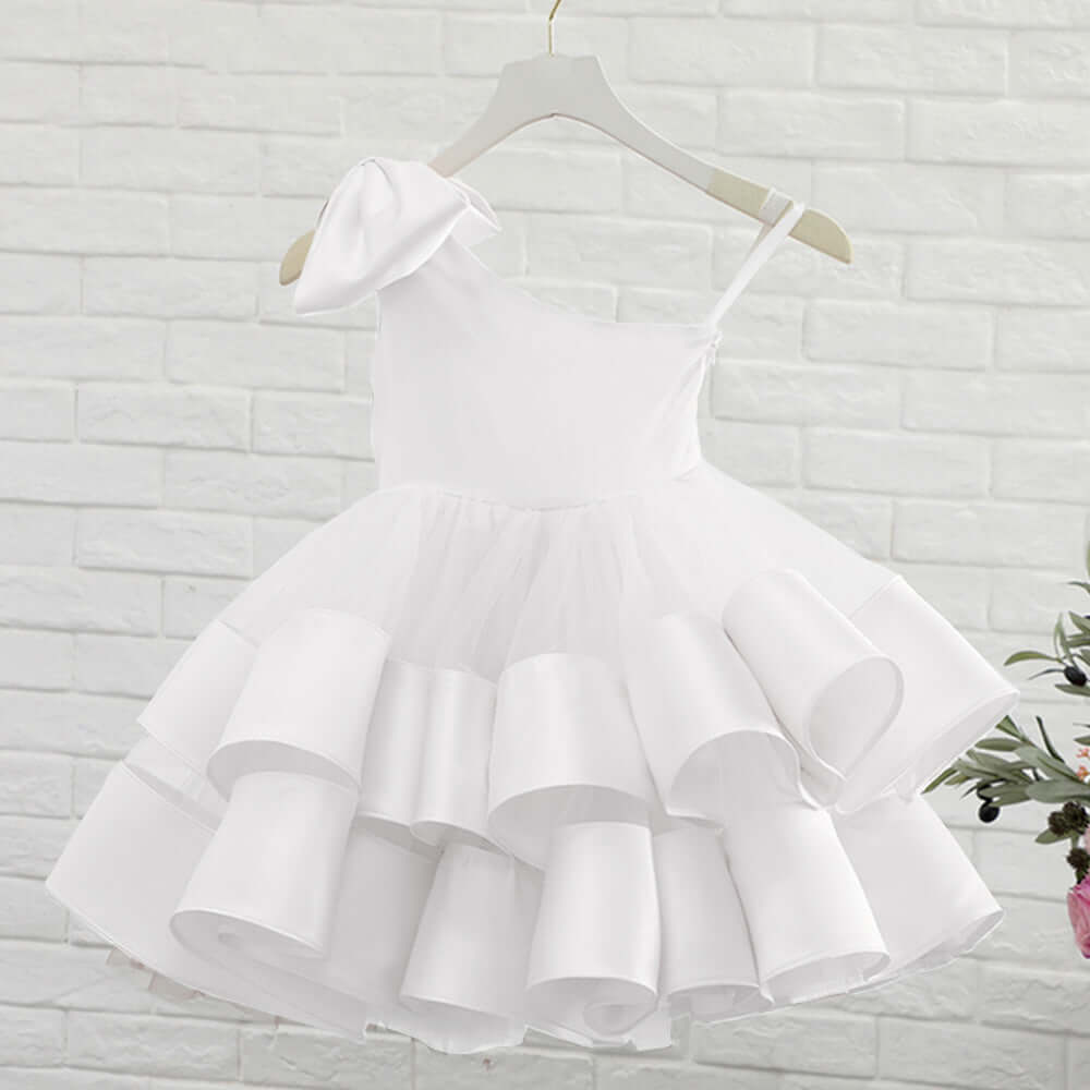 Children's Wedding Dress Girls One-shoulder Show Princess Fluffy girls dress Luxurious Weddings