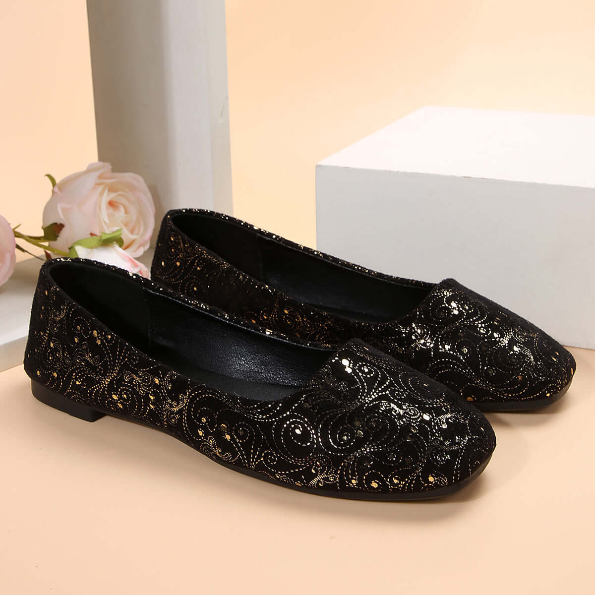 Square Toe Flat Slip-Ons flats Luxurious Weddings