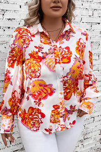 Plus Size Printed Long Sleeve Shirt Plus size blouse Luxurious Weddings