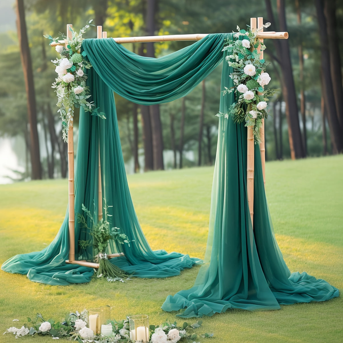 Green Silk Draping Silks Luxurious Weddings