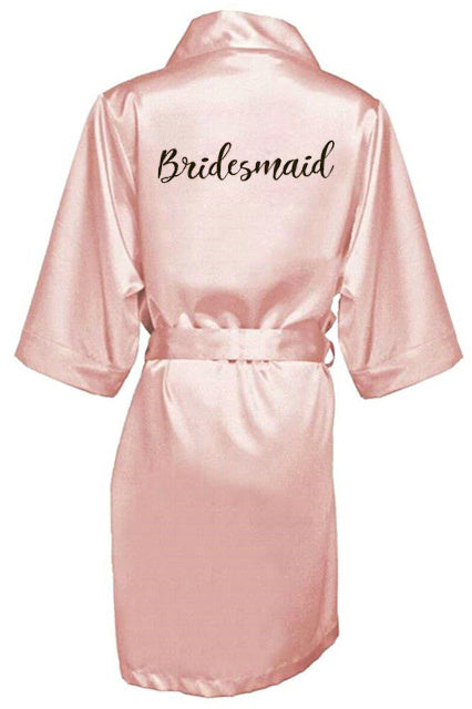 New Bride Bridesmaid Robe With White Black Letters Mother Bridal Robes Luxurious Weddings