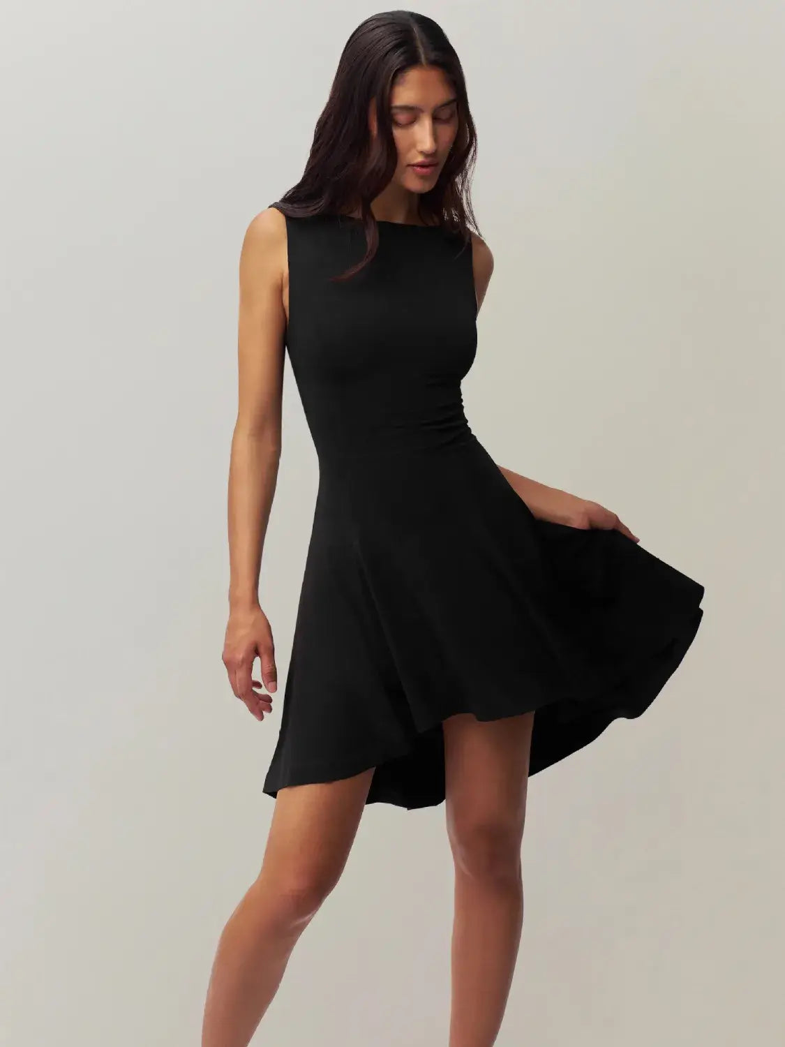 High-Low Round Neck Sleeveless Dress Dresses Luxurious Weddings