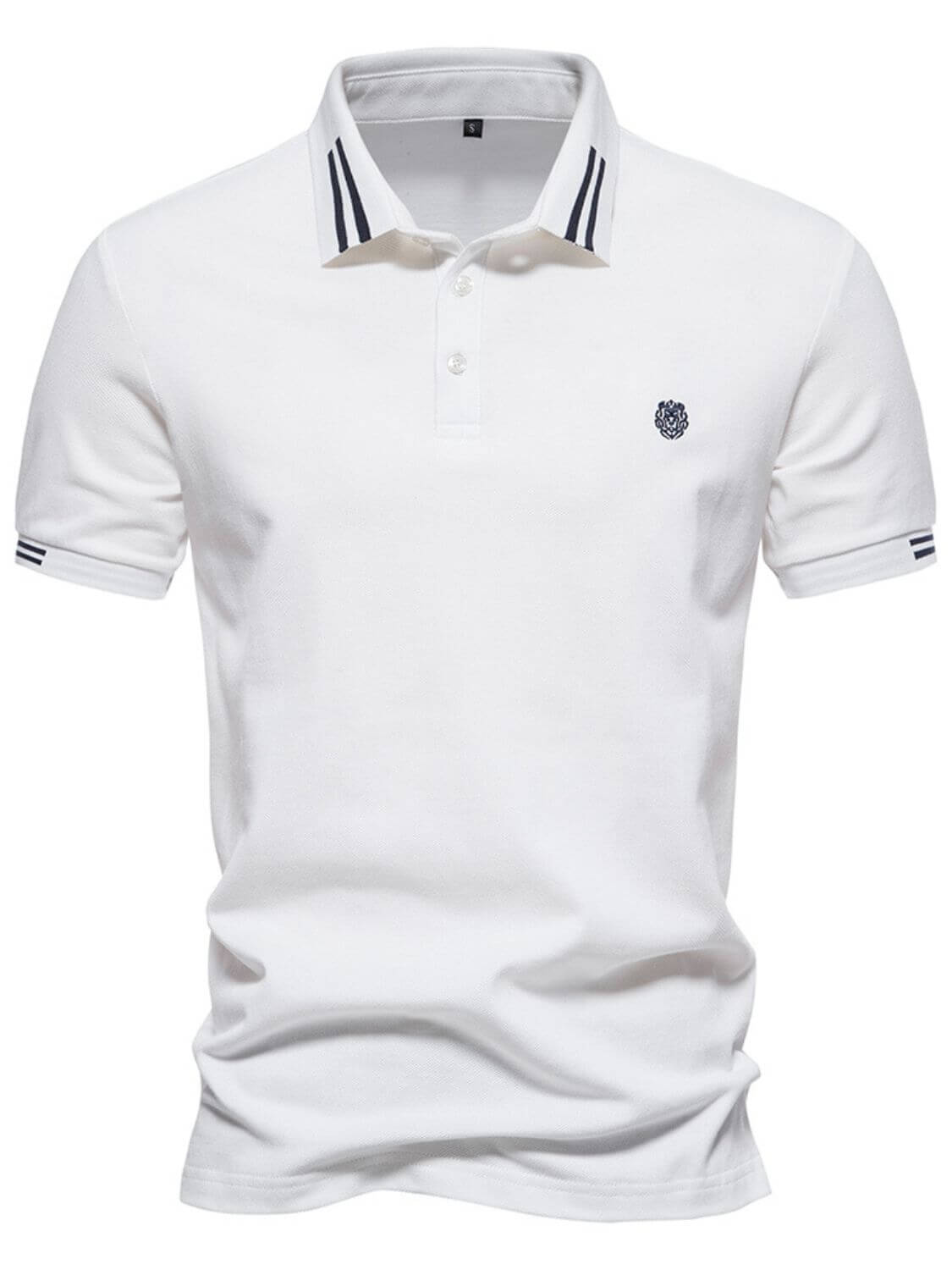 Men's Embroidered Striped Short Sleeve Polo Men's Polos Luxurious Weddings