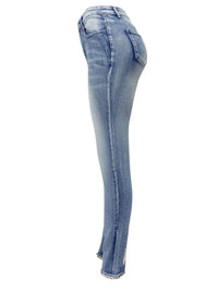 Rhinestone Butterfly Jeans with Pockets jeans Luxurious Weddings