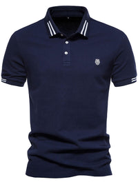 Men's Embroidered Striped Short Sleeve Polo Men's Polos Luxurious Weddings
