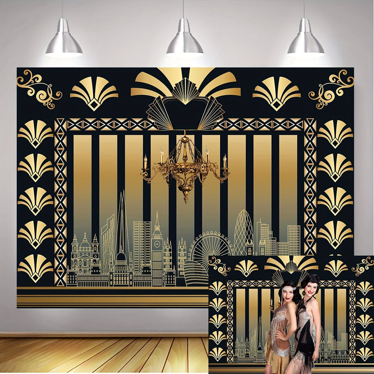 1920s Party Great Gatsby Themed Backdrop Photography Backdrop Luxurious Weddings